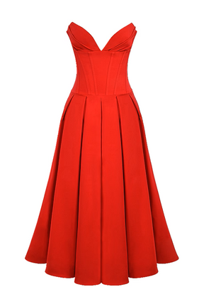 Vestido Midi Tomara que Caia Escarlate Vermelho