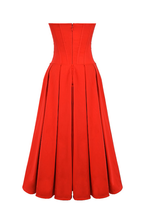 Vestido Midi Tomara que Caia Escarlate Vermelho